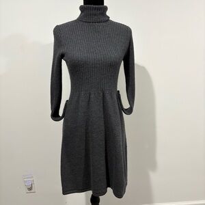 Talbots Charcoal Long Sleeve Sweater Dress